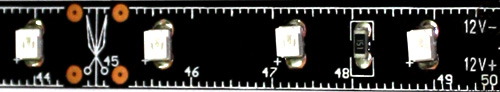 Repere de soudure bande led flexible Raccordement connecteur led flexible