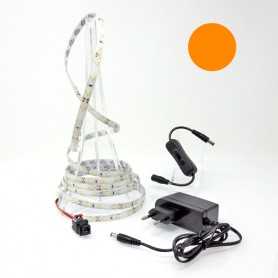 Ruban led orange de 2,5 mètres avec interrupteur et alimentation secteur