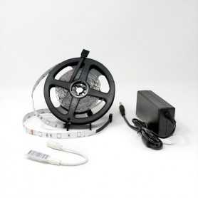 Kit ruban LED RGB 30LED/m IP20 5m mini contrôleur manuel 220V