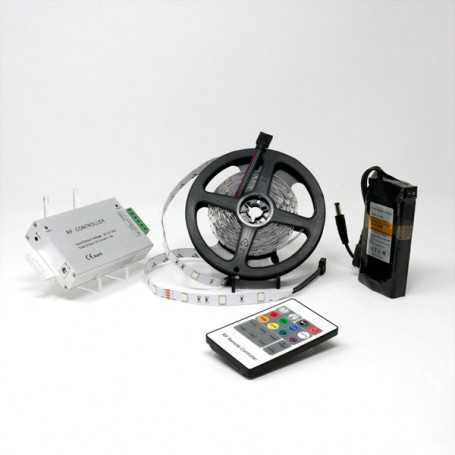 Kit ruban LED RGB 30LED/m IP20 5m contrôleur RF avec batterie 4200mAh