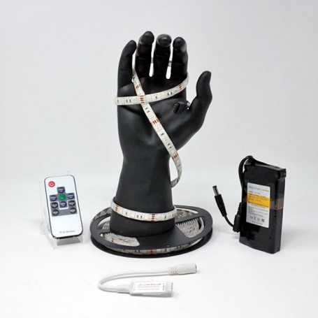 Kit ruban LED RGB 60LED/m IP65 2m50 mini contrôleur RF avec batterie 4200mAh