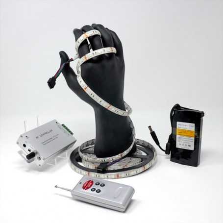 Kit ruban LED RGB 60LED/m IP65 5m capteur son avec batterie 4200mAh