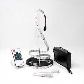 Kit ruban LED RGB 30LED/m IP65 2m50 mini contrôleur RF avec boitier piles