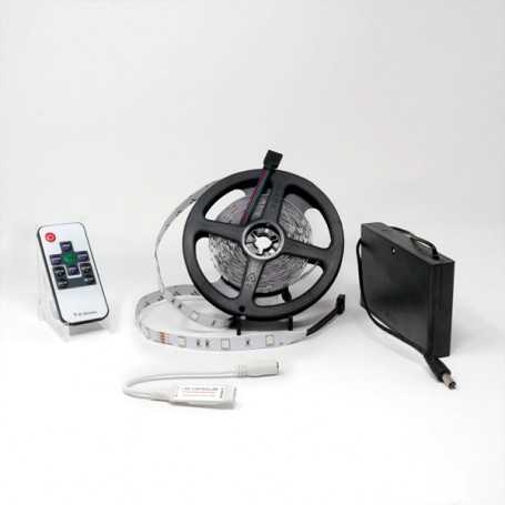 Kit ruban LED RGB 30LED/m IP65 5m mini contrôleur RF avec boitier piles