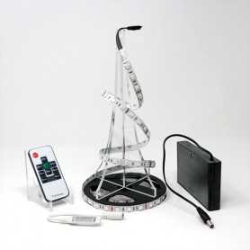 Kit ruban LED RGB 60LED/m IP20 2m50 mini contrôleur RF avec boitier piles