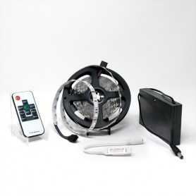 Kit ruban LED RGB 60LED/m IP20 5m mini contrôleur RF avec boitier piles