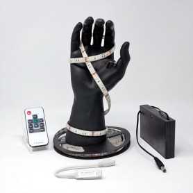 Kit ruban LED RGB 60LED/m IP65 5m mini contrôleur RF avec boitier piles