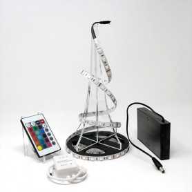 Kit ruban LED RGB 60LED/m IP20 2m50 contrôleur 24 touches avec boitier piles