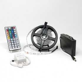 Kit ruban LED RGB 30LED/m IP20 5m contrôleur 44 touches avec boitier piles