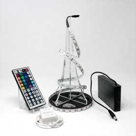 Kit ruban LED RGB 60LED/m IP20 2m50 contrôleur 44 touches avec boitier piles