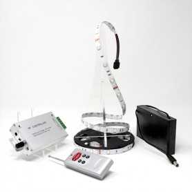 Kit ruban LED RGB 30LED/m IP20 2m50 capteur son avec boitier piles