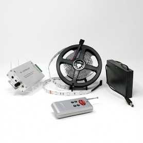 Kit ruban LED RGB 30LED/m IP20 5m capteur son avec boitier piles