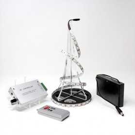 Kit ruban LED RGB 60LED/m IP20 2m50 capteur son avec boitier piles