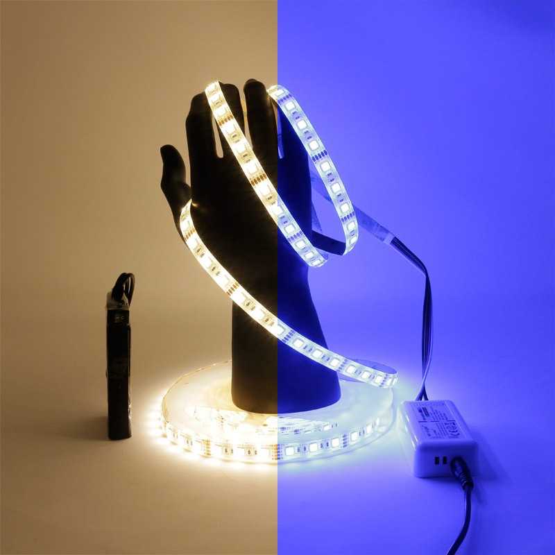 Kit Ruban LED RGBWW tanche Sur Batterie 60LED m 2m50 Avec Contr leur RF
