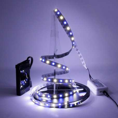 Kit ruban LED RGB+W sur batterie 60LED/m 5m avec contrôleur RF