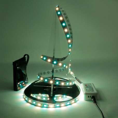 Kit ruban LED RGB+WW sur batterie 60LED/m 2m50 avec contrôleur RF