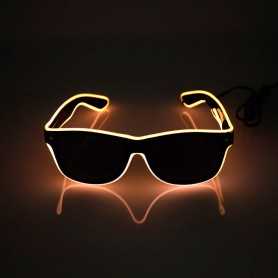 Lunettes lumineuses LED oranges avec boitier piles