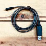 Cordon USB de charge lumineux bleu avec connectique Lightning