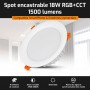 Spot LED encastrable connecté RGB+CCT 18W Mi-Light (MiBOXER)