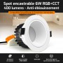 Spot LED encastrable ANTI-EBLOUISSEMENT connecté RGB+CCT 6W Mi-Light (MiBOXER)
