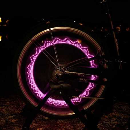 Bouchon de valve LED rose pour roue de vélo