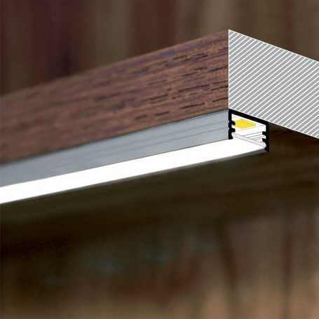 Alumino | Profilé En Aluminium Pour LED Noir | 100 Cm | Profil En Saillie | Couverture Transparente | Pour Bande LED De 12 Mm | 1 M | Elbe