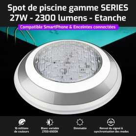 Projecteur LED de piscine connecté RGB+CCT 27W gamme SERIES Mi-Light (MiBOXER)