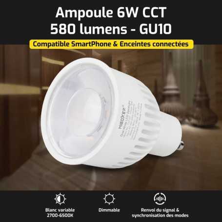 Ampoule LED connectée CCT GU10 6W Mi-Light (MiBOXER)