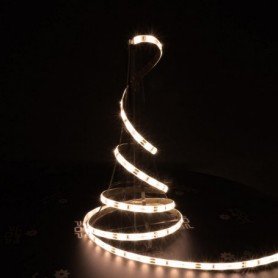 Ruban LED 12V 60LED/m blanc chaud IP20 allumé