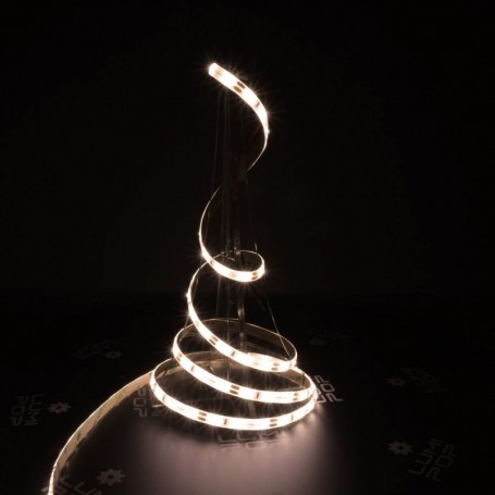 Ruban LED 12V 60LED/m blanc chaud IP65 PREMIUM allumé