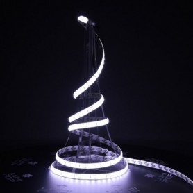 Ruban LED 12V 120LED/m blanc froid étanche IP54 allumé