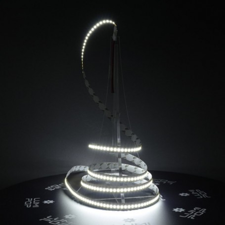 Ruban LED 12V 204LED/m blanc froid IP20 allumé