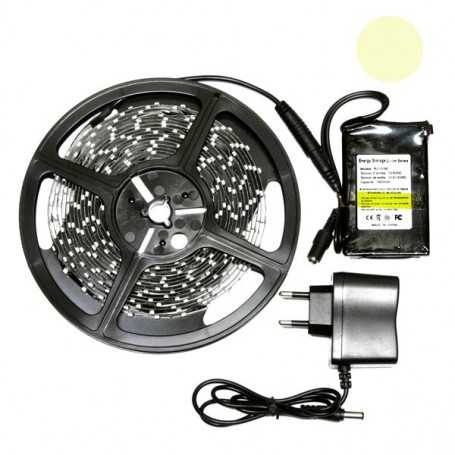 Kit bande led flexible blanc chaud avec batterie rechargeable