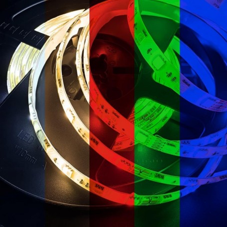 Ruban LED 12V 60LED/m RGB+CCT IP65 allumé