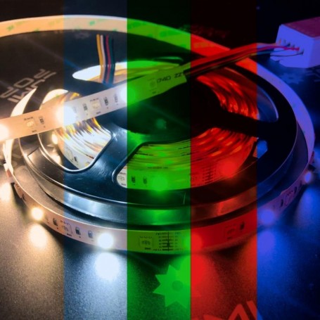 Ruban LED 12V 60LED/m RGB+CCT IP20 allumé