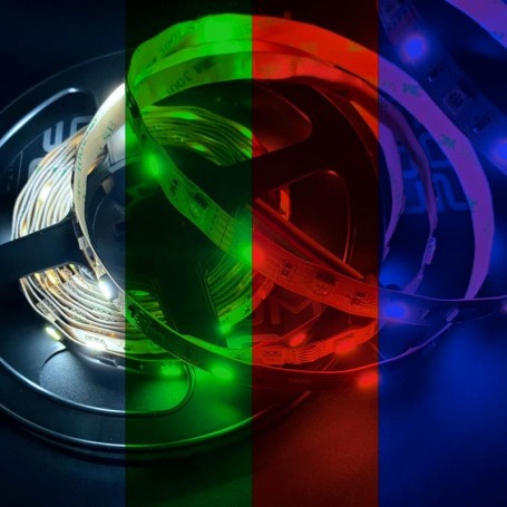 Ruban LED 12V 60LED/m RGB+W IP20 allumé