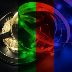 Ruban LED 12V 60LED/m RGB+WW IP20 allumé