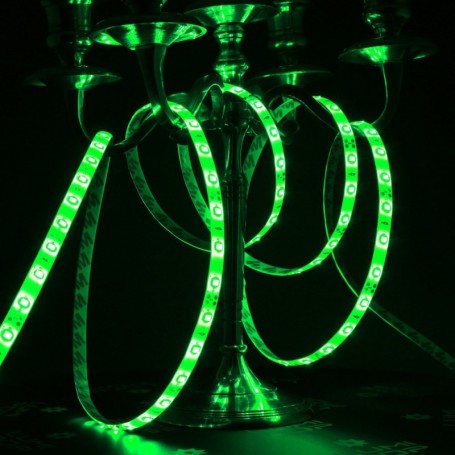 Ruban LED 12V vert étanche IP54 allumé