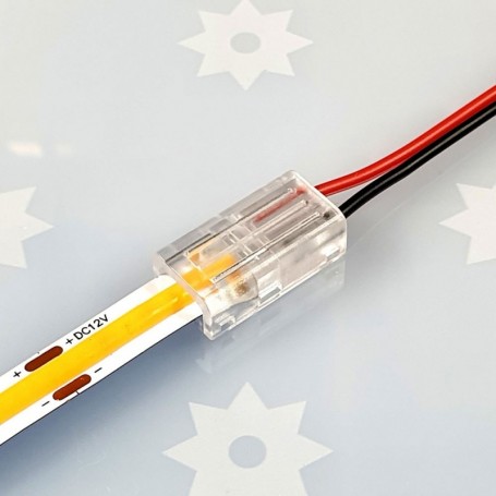 Raccordement du ruban LED COB sur le raccord d'alimentation