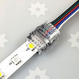 Branchement du ruban LED sur le raccord RGBW rapide non-étanche