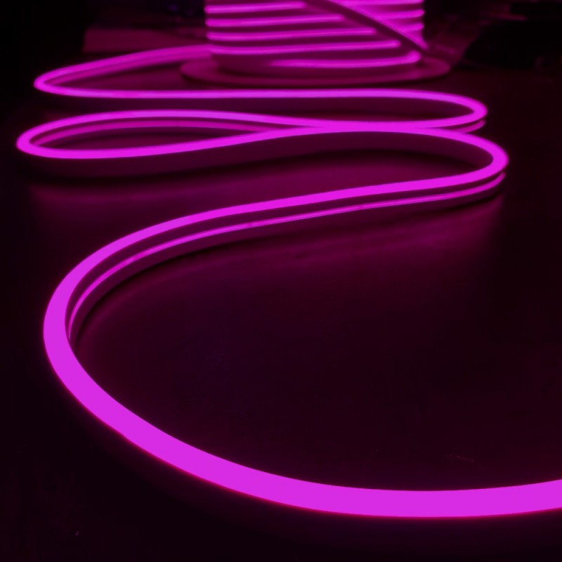 Néon LED en silicone 24V rose, ultra fin et flexible