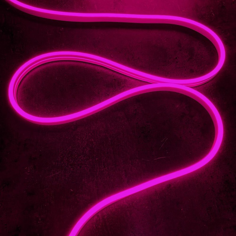 Néon LED en silicone 24V rose, ultra fin et flexible