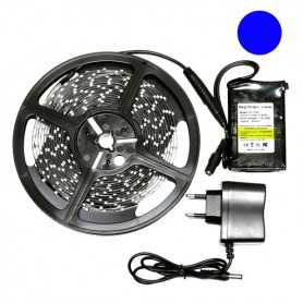 Kit bande led flexible bleu avec batterie rechargeable