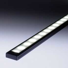 Profilé aluminium led noir de 1m complet à poser en saillie ou à encastrer