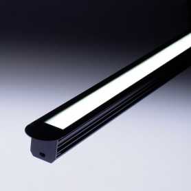 Profilé deep aluminium anodisé noir de 1 mètre pour éclairage led
