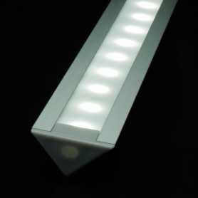 Profilé en aluminium anodisé de 1 mètre encastrable ou d'angle pour bande led complet