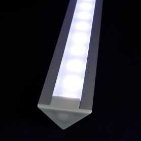 KIT profilé LED aluminium TRIO encastrable de 1m avec diffuseur givré