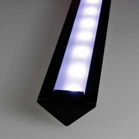 KIT profilé LED aluminium TRIO encastrable NOIR de 1m avec diffuseur givré