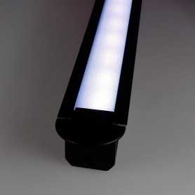 KIT profilé LED aluminium DEEP NOIR de 1m avec diffuseur givré