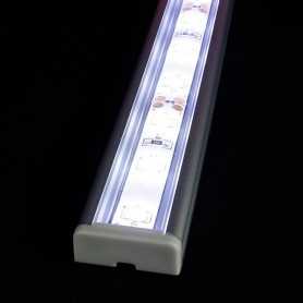 KIT profilé LED aluminium SURFACE L de 1m avec diffuseur transparent
